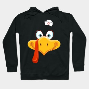 Cute Turkey Face Nurse Thanksgiving Hoodie